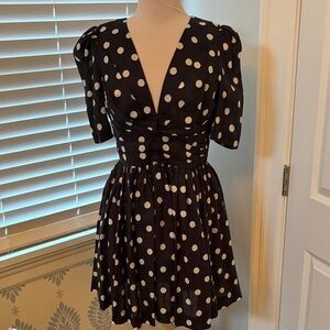 Zimmermann Black and White Polka Dot Mini Dress size 3